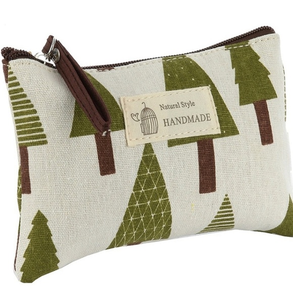 Handbags - Green Brown Hippie Natural Style Trees Makeup Bag